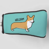 Pembroke Welsh Corgi Custom Naam Golfheadcover (Voorkant)