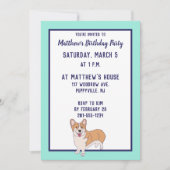 Pembroke Welsh Corgi Custom Party uitnodigingen (Voorkant)