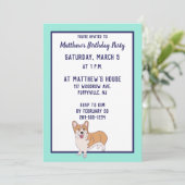Pembroke Welsh Corgi Custom Party uitnodigingen (Staand voorkant)