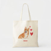 Pembroke Welsh Corgi Custom Pet Name Tote Bag (Voorkant)