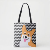 Pembroke Welsh Corgi Cute ZigZag Tote Bag (Voorkant)