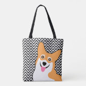 Pembroke Welsh Corgi Cute ZigZag Tote Bag (Achterkant)