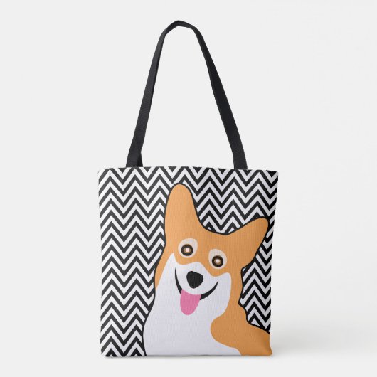 Pembroke Welsh Corgi Cute ZigZag Tote Bag (Achterkant)