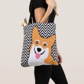 Pembroke Welsh Corgi Cute ZigZag Tote Bag (Dichtbij)