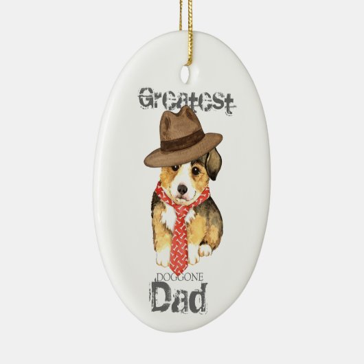 Pembroke Welsh Corgi Dad Ceramic Ornament (Rechts)
