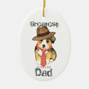 Pembroke Welsh Corgi Dad Ceramic Ornament