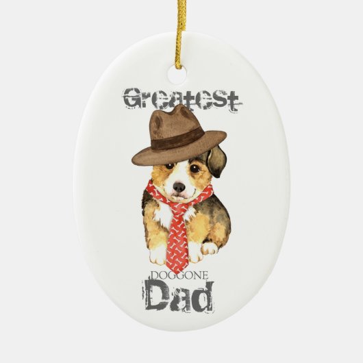 Pembroke Welsh Corgi Dad Ceramic Ornament (Voorkant)