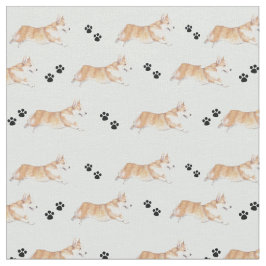Pembroke Welsh Corgi die Dog Art Fabric uitvoert Stof