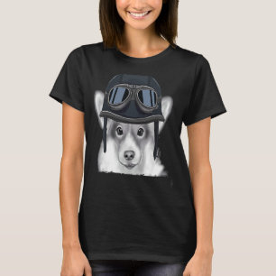 Pembroke Welsh Corgi die motorfiets bedient T-shirt