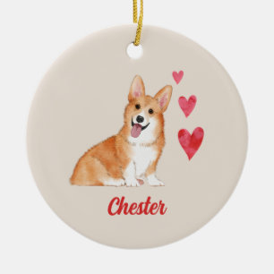 Pembroke Welsh Corgi dierennaam Keramisch Ornament