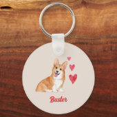 Pembroke Welsh Corgi  dierennaam Sleutelhanger (Voorkant)