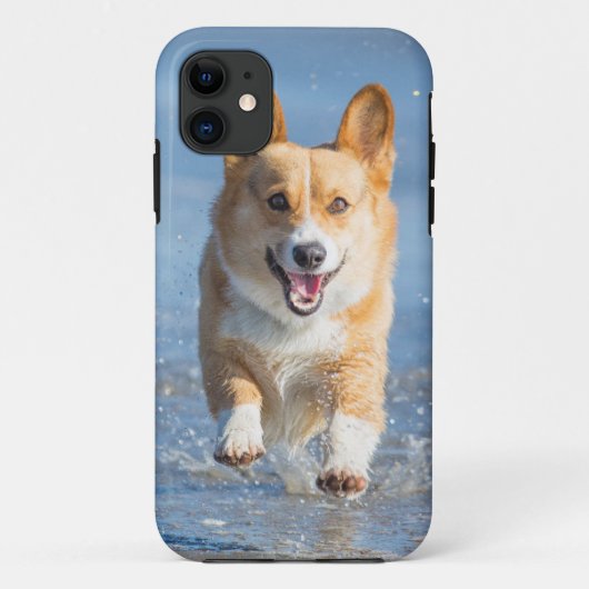 Pembroke Welsh Corgi Dog aan het strand Case-Mate iPhone Case (Achterkant)