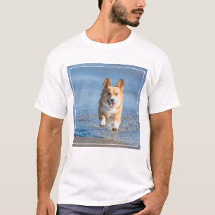 Pembroke Welsh Corgi Dog aan het strand T-shirt
