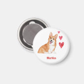 Pembroke Welsh Corgi Dog Aangepaste naam Magneet (Voorkant / Achterkant)