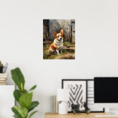 Pembroke Welsh Corgi Dog Art Print Poster (Thuiskantoor)