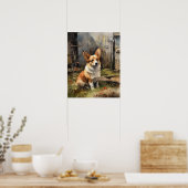 Pembroke Welsh Corgi Dog Art Print Poster (Keuken)