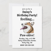 Pembroke Welsh Corgi Dog Birthday Party Kaart (Voorkant)