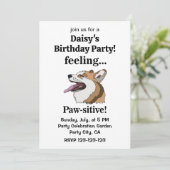 Pembroke Welsh Corgi Dog Birthday Party Kaart (Staand voorkant)