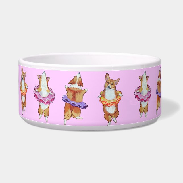 Pembroke Welsh Corgi Dog Bowl Ballerina Voerbakje (Rechts)