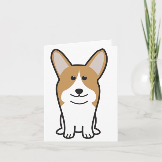 Pembroke Welsh Corgi Dog Cartoon Kaart (Voorkant)