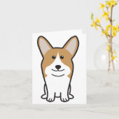 Pembroke Welsh Corgi Dog Cartoon Kaart (Gele Bloem)