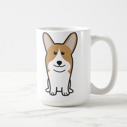 Pembroke Welsh Corgi Dog Cartoon Koffiemok (Rechts)