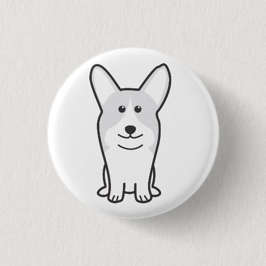 Pembroke Welsh Corgi Dog Cartoon Ronde Button 3,2 Cm (Voorkant)