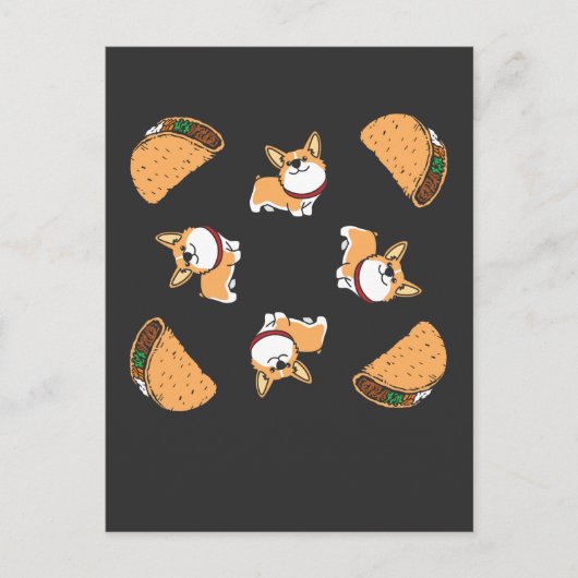 Pembroke Welsh Corgi Dog en Mexican Taco Lover Briefkaart (Voorkant)