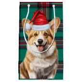 Pembroke Welsh Corgi Dog Feestelijke Plaid Kerstmi Klein Cadeauzakje (Voorkant)