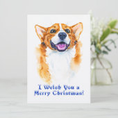 Pembroke Welsh Corgi Dog Funny Kerstpun Feestdagenkaart (Staand voorkant)