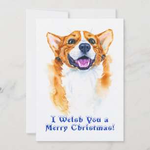Pembroke Welsh Corgi Dog Funny Kerstpun Feestdagenkaart