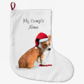 Pembroke Welsh Corgi Dog Grote Kerstsok (Voorkant)