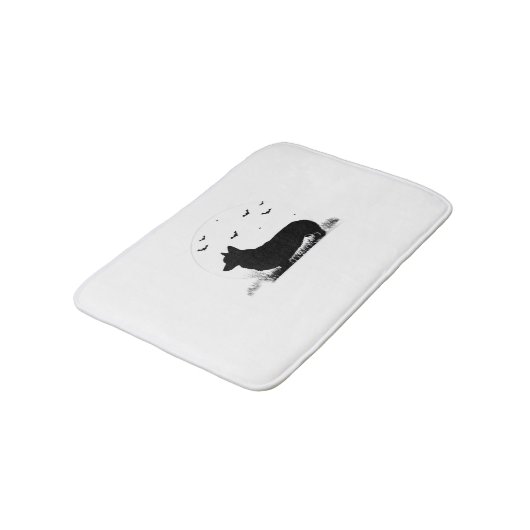 Pembroke Welsh Corgi Dog - Halloween Moon Silhouet Badmat (Gekanteld)