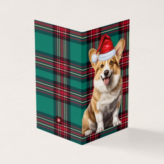 Pembroke Welsh Corgi Dog Holiday Plaid Kaart (Buitenkant)