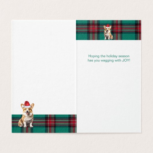 Pembroke Welsh Corgi Dog Holiday Plaid Kaart (Binnenkant ongevouwen)