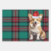 Pembroke Welsh Corgi Dog Holiday Plaid Kerstmis Inpakpapier Vel (Voorkant)