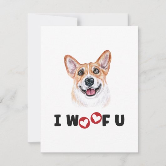 Pembroke Welsh Corgi Dog I Wof You (Voorkant)