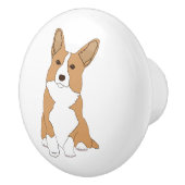 Pembroke Welsh Corgi Dog Keramische Knop (Rechts)