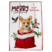 Pembroke Welsh Corgi Dog Kerstmis Medium Cadeauzakje (Achterkant)