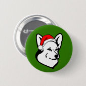 Pembroke welsh Corgi Dog met kerstkerstkerstkerstk Ronde Button 5,7 Cm (Voorkant /achterkant)
