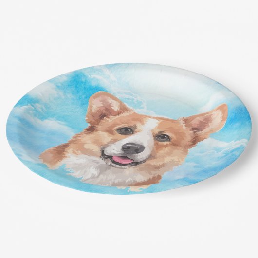 Pembroke Welsh Corgi Dog Pet Waterverf Papieren Bordje (Gekanteld)