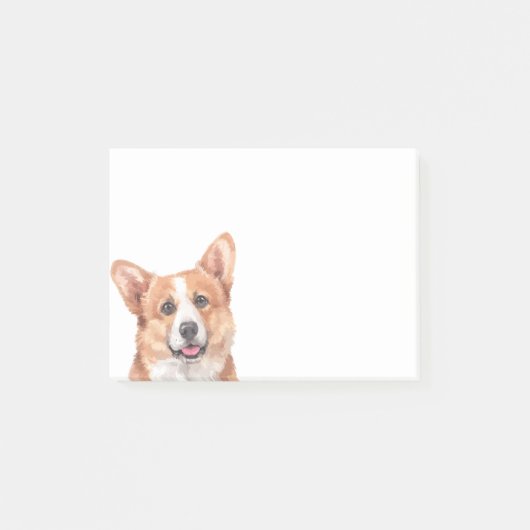 Pembroke Welsh Corgi Dog Pet Waterverf Post-it® Notes (Voorkant)