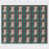Pembroke Welsh Corgi Dog Plaid Christmas Cadeaupapier (Vlak)