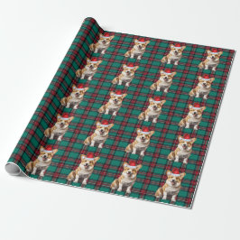 Pembroke Welsh Corgi Dog Plaid Christmas Cadeaupapier