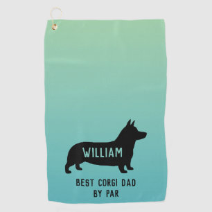 Pembroke Welsh Corgi Dog Silhouette Custom Golfhanddoek