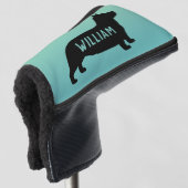 Pembroke Welsh Corgi Dog Silhouette Custom Golfheadcover (3/4 voorkant)
