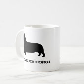 Pembroke Welsh Corgi Dog Silhouette Custom Koffiemok (Voorkant links)