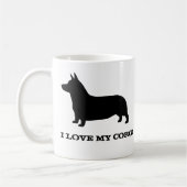 Pembroke Welsh Corgi Dog Silhouette Custom Koffiemok (Links)