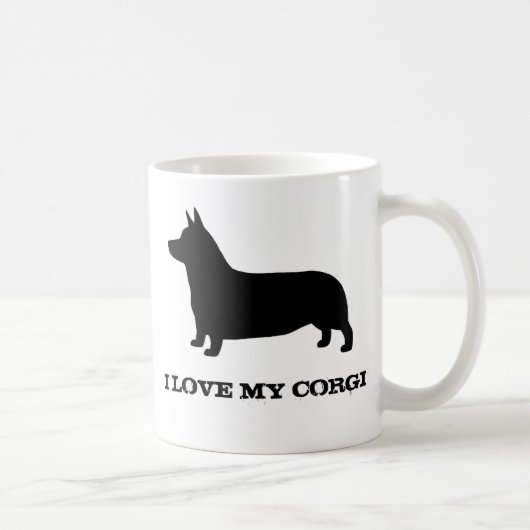 Pembroke Welsh Corgi Dog Silhouette Custom Koffiemok (Rechts)