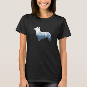 Pembroke Welsh Corgi Dog Silhouette Natuur buitens T-shirt